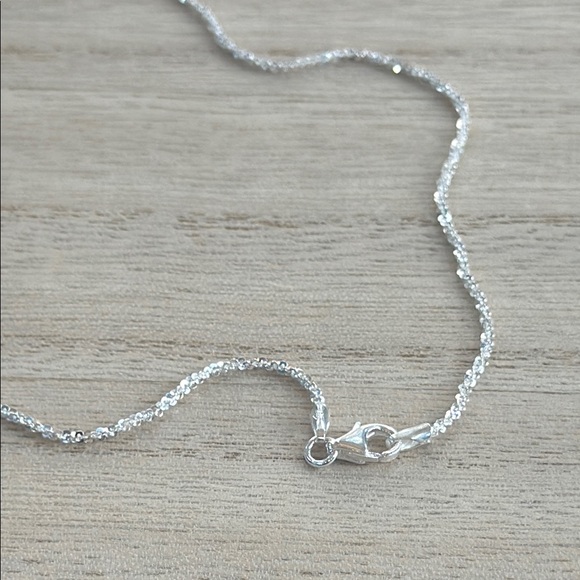 20” Italian Twisted Rock .925 Silver Necklace - Picture 3 of 3